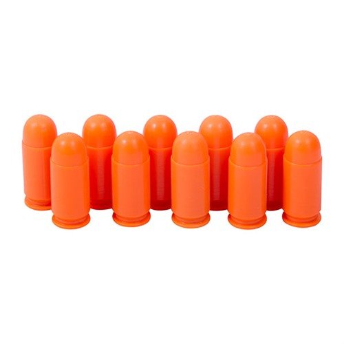 Die SAF-T-TRAINERS Dummy-Rounds in leuchtendem Orange sind ideal für dein Training. Sie verhindern Verwechslungen mit echten Patronen und bieten ein sicheres Trainingserlebnis.