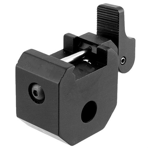 L'adattatore Picatinny QD di Sinclair International consente un montaggio rapido della bipiede su qualsiasi arma con rail Picatinny, sostituendo il montaggio originale.