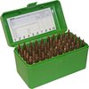Die FLIP TOP RIFLE AMMO BOX von MTM CASE-GARD bietet unverwüstlichen Schutz für deine Munition, mit einem mechanischen Scharnier, Snap-Lock-Verschluss und einer strukturierten Oberfläche.