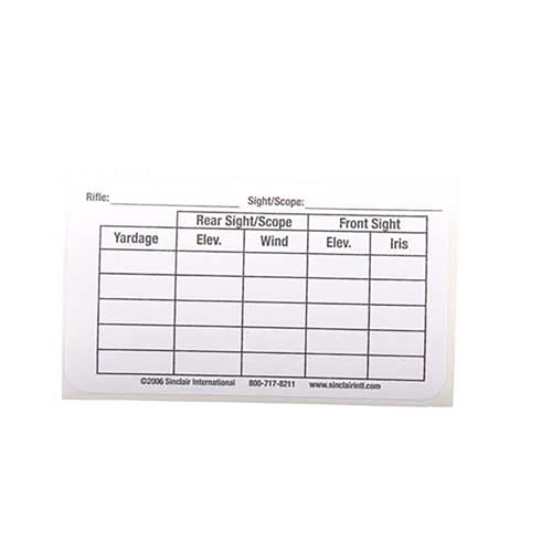 Avec le pack de 25 SINCLAIR SIGHT/YARDAGE LABEL, tu peux facilement marquer tes réglages de visée pour un tir précis et rapide, idéal pour tous les tireurs.