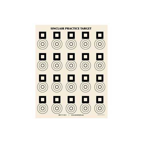Die SINCLAIR Benchrest Übungsscheiben (25er Pack) bieten 20 offizielle 100-Yard-Ziele, perfekt für präzises Training und Ladeprüfung mit 17-30 Kaliber Gewehren.