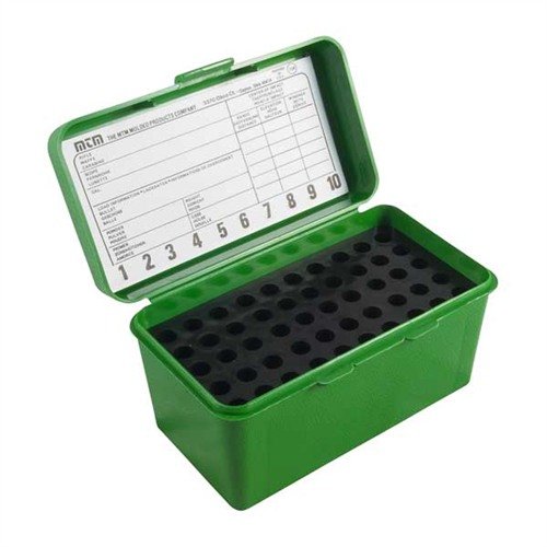 Die MTM CASE-GARD Ammo Box schützt deine Munition optimal, hat einen praktischen Tragegriff und bietet Platz für bis zu 50 Patronen ohne Beschädigung der Geschossspitzen.