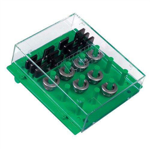 Der RCBS Shellholder Rack organisiert und schützt deine Shell Holder, bietet Platz für 12 Halter und 6 Trim Pro Shell Holders, und ist vielseitig montierbar.