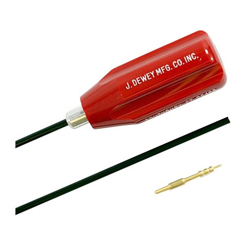 Les tiges de nettoyage Dewey en acier inoxydable de 17 cal sont robustes, non recouvertes et incluent un jag, parfaites pour tes carabines .22 et .17.