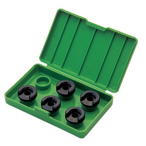 Le set de 5 porte-munitions Redding te permet d'ajuster facilement ton headspace avec des épaisseurs de +.002" à +.010", le tout dans une boîte de rangement pratique.