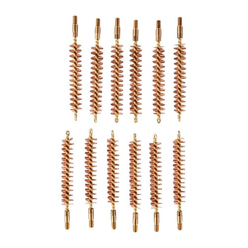 Das Dozen Pack Bronze Rifle Brushes von Sinclair International bietet dir 12 hochwertige Bürsten für präzise Reinigung deiner 375 Kaliber Gewehre.