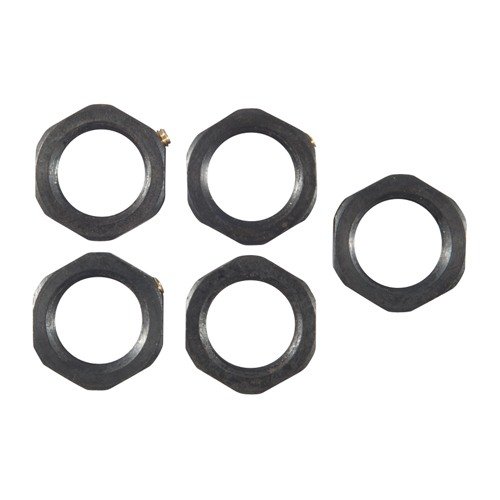 I DIE LOCK RINGS di RCBS garantiscono una presa sicura per i tuoi dies 7⁄8"-14, offrendo robustezza in acciaio e design a bullone incrociato.