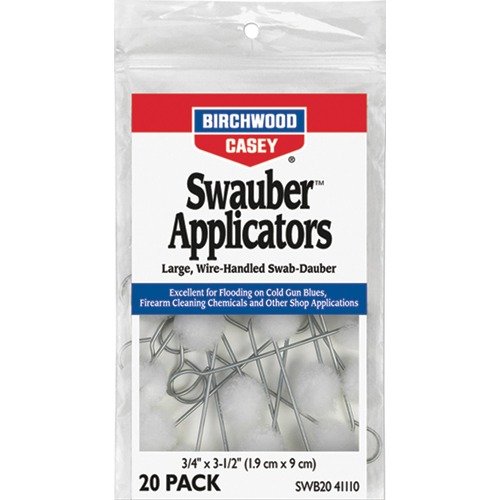 Les Swauber Applicators de Birchwood Casey sont idéaux pour appliquer des produits chimiques, nettoyants et solutions liquides avec précision, tout en protégeant tes mains.
