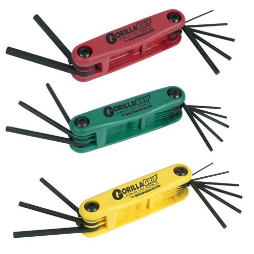 Il set di chiavi Bondhus Gorilla Grip® offre manici ergonomici, un design pieghevole e una gamma completa di chiavi metriche, SAE e Torx per la manutenzione delle armi.