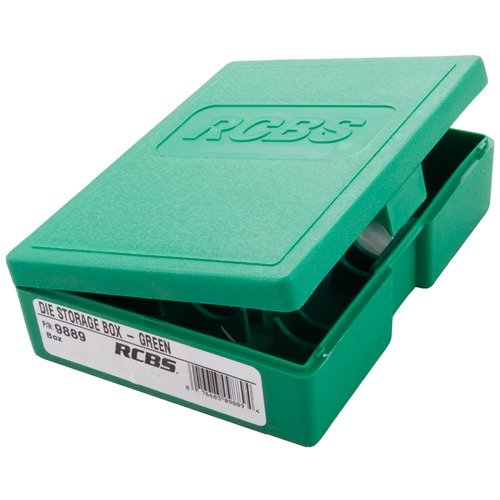 Die RCBS Green Die Box bietet eine sichere und praktische Aufbewahrung für deine Ladewerkzeuge, damit du immer alles griffbereit hast und Ordnung hältst.