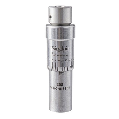 Découvre le Micro-Adjust Bullet Seater de Sinclair, offrant des ajustements précis de profondeur de tir en .0005" et une construction en acier inoxydable de haute qualité.