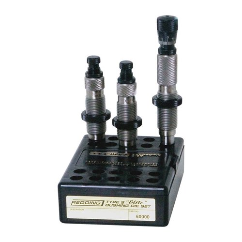 Das TYPE-S ELITE BUSHING DIE SET von Redding bietet präzise Kontrolle über die Nackenspannung und verbessert die Konsistenz deiner Munition für optimale Ergebnisse.