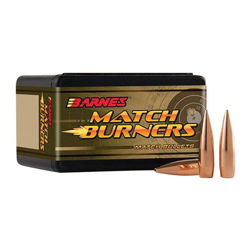 Die Barnes Match Burner 6mm (0.243") 105gr Hollow Point BT Geschosse bieten präzise Leistung zu einem erschwinglichen Preis, ideal für Wettkämpfe und Freizeit.