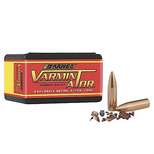 Le palle VARMIN-A-TOR 22 Caliber (0.224”) HP Flat Base offrono un design a punta cava che frammenta violentemente all'impatto, eliminando predatori e animali nocivi.