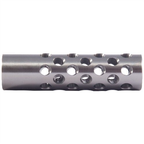 Le frein de bouche multi-port #2 réduit le recul ressenti et l'élévation du canon avec 42 ports pour un contrôle optimal, idéal pour les armes de calibre .22.
