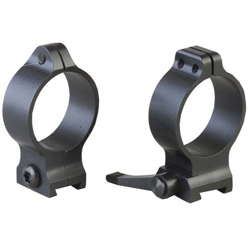 Les QUICK DETACH SCOPE RINGS de TALLEY offrent des leviers QD en acier pour une installation rapide de la lunette, disponibles en 30mm et différentes hauteurs.