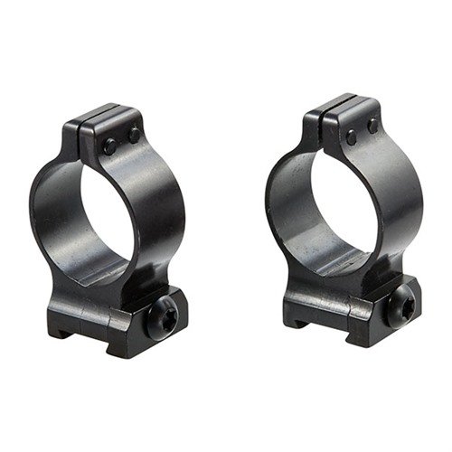 Les QUICK DETACH SCOPE RINGS de TALLEY offrent des leviers en acier pour une installation rapide et facile, avec des options de vis pour un maintien fixe.