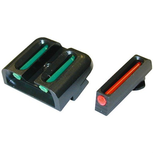 Les sites FIBER OPTIC BRITE-SITE pour Glock offrent une luminosité exceptionnelle, une durabilité en acier et un remplacement rapide, parfaits pour toutes les conditions de tir.