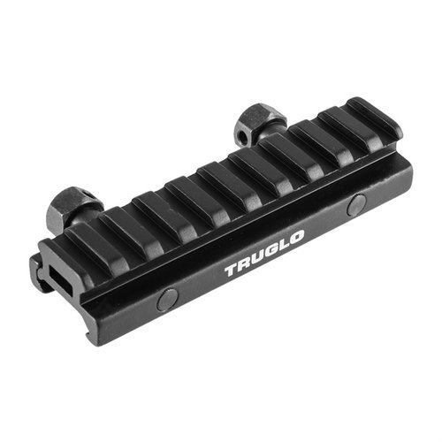 Le support Picatinny de ½" de TruGlo élève ta lunette ou ton viseur rouge, facile à installer, en aluminium CNC, parfait pour les AR-15 Flattop.