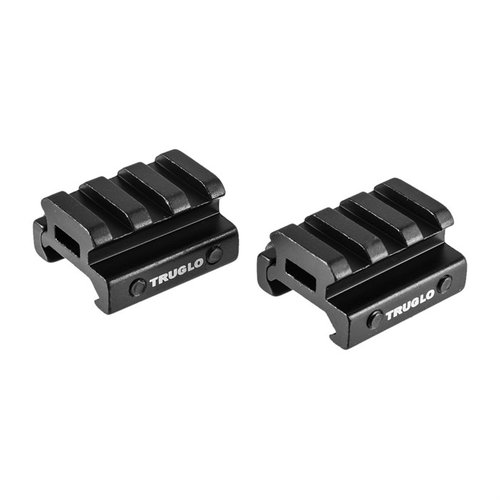 Die ½" 2-teilige Picatinny Riser Mount von TruGlo ist einfach zu montieren, erhöht die Montagefläche um ½" und bietet Flexibilität für Scopes und Red Dots.