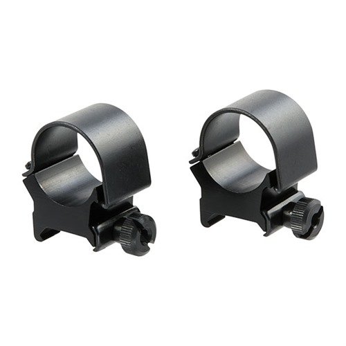 Anelli di montaggio TOP, 1" di altezza, finitura blu opaca, realizzati in alluminio e acciaio, disponibili in diverse altezze per adattarsi a vari obiettivi.