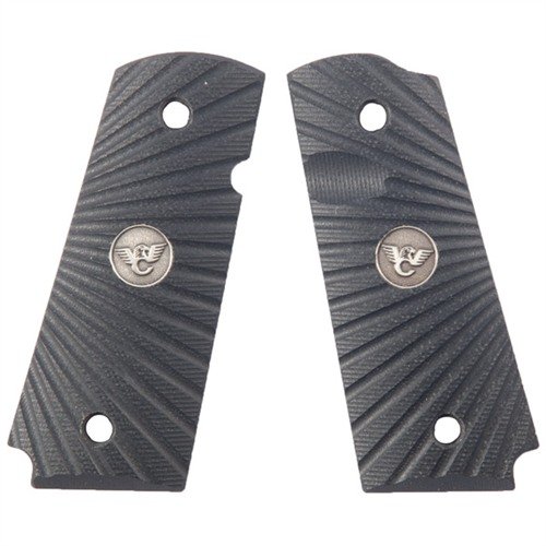 Realizzate in resistente G10, queste impugnature per 1911 offrono un design unico a stella, sicurezza ambidestra e una finitura nera elegante.