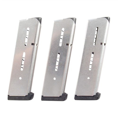 Die legendären 47D Magazine von Wilson Combat bieten 8 Schuss .45 ACP für deine Full-Size 1911. Erhältlich in Edelstahl oder Schwarz mit Fluoropolymer-Beschichtung.