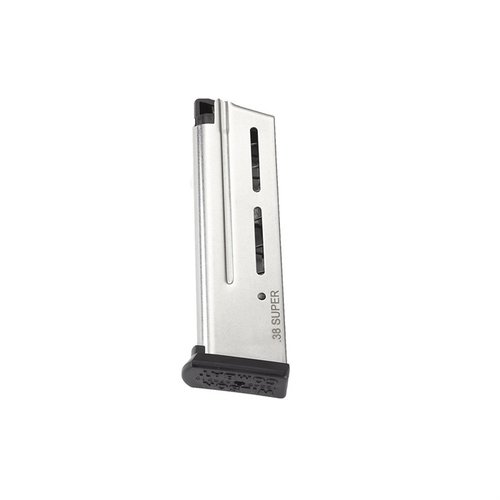 Il caricatore 1911 Elite Tactical da 10 colpi offre un'eccezionale alimentazione, un tubo in acciaio inox resistente e un design facile da mantenere per il tuo .38 Super.