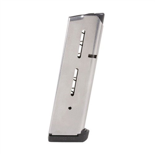 Il leggendario caricatore 47D è il più popolare per 1911 Full-Size, offre 8 colpi di .45 ACP in acciaio inossidabile o finitura nera con Fluoropolymer.